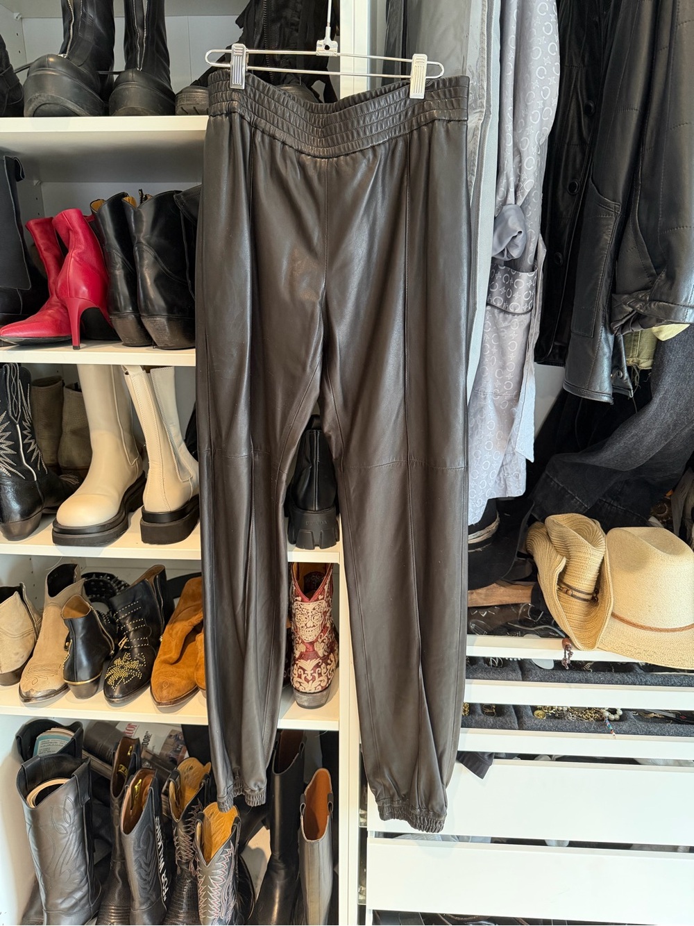 Joseph Leather Joggers